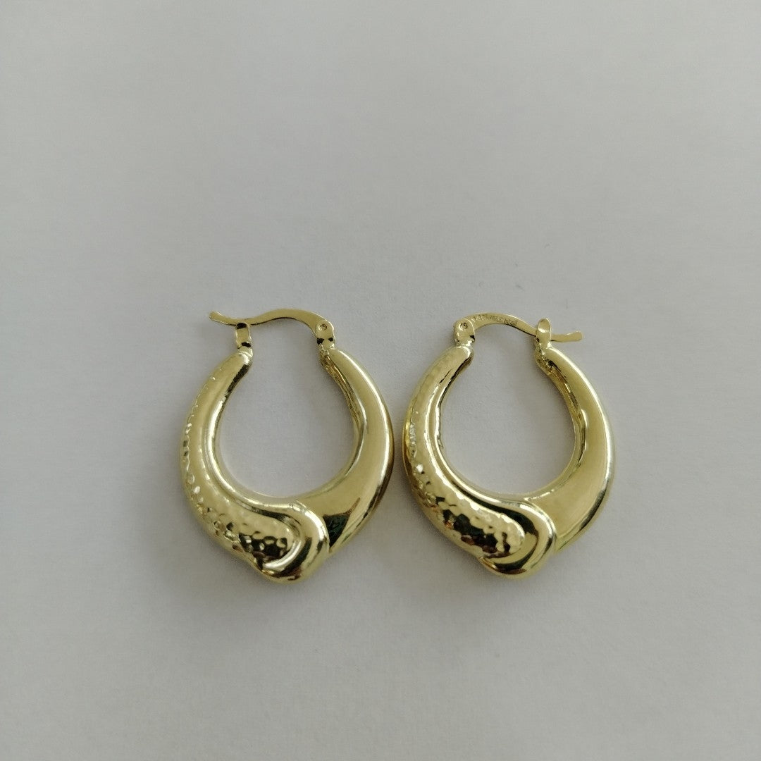 ARETES ARRACADAS ENTRELAZADAS 14K 2.6 GR (NUEVO)