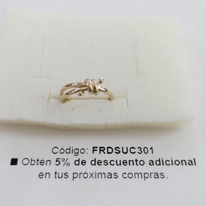 ANILLO ANILLITO C NUDO 14K 7 TALLA 2.1 GR (NUEVO)