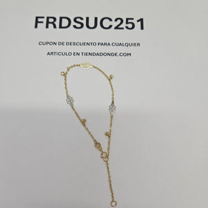 PULSERA ESPECIAL CON TREBOL 14K 18 CM 1.8 GR (NUEVO)