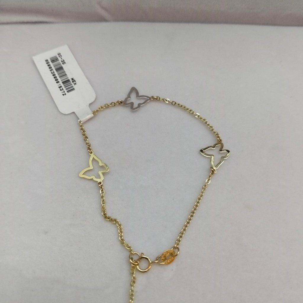 PULSERA ESPECIAL C MARIPOSAS 14K 18 CM 1.7 GR (NUEVO)