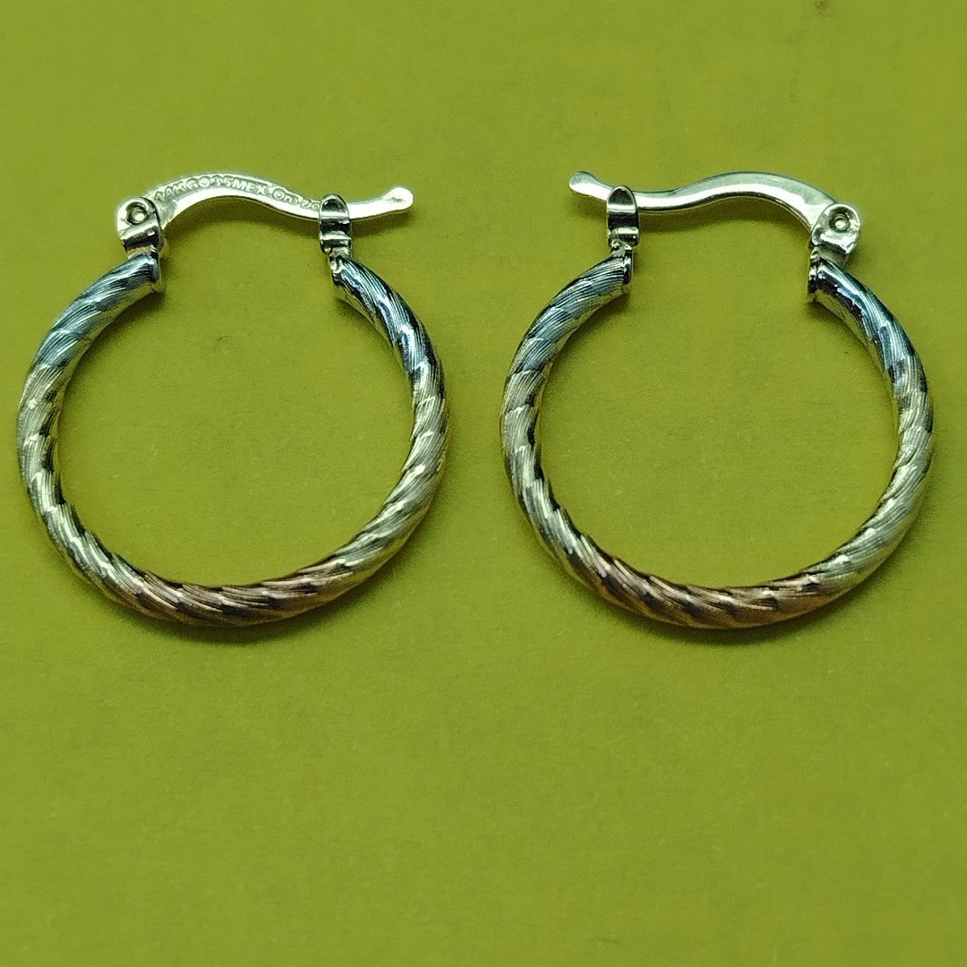ARETES TEJIDO ARRACADAS TZL COMBINADAS 14K 1.8 GR (NUEVO)