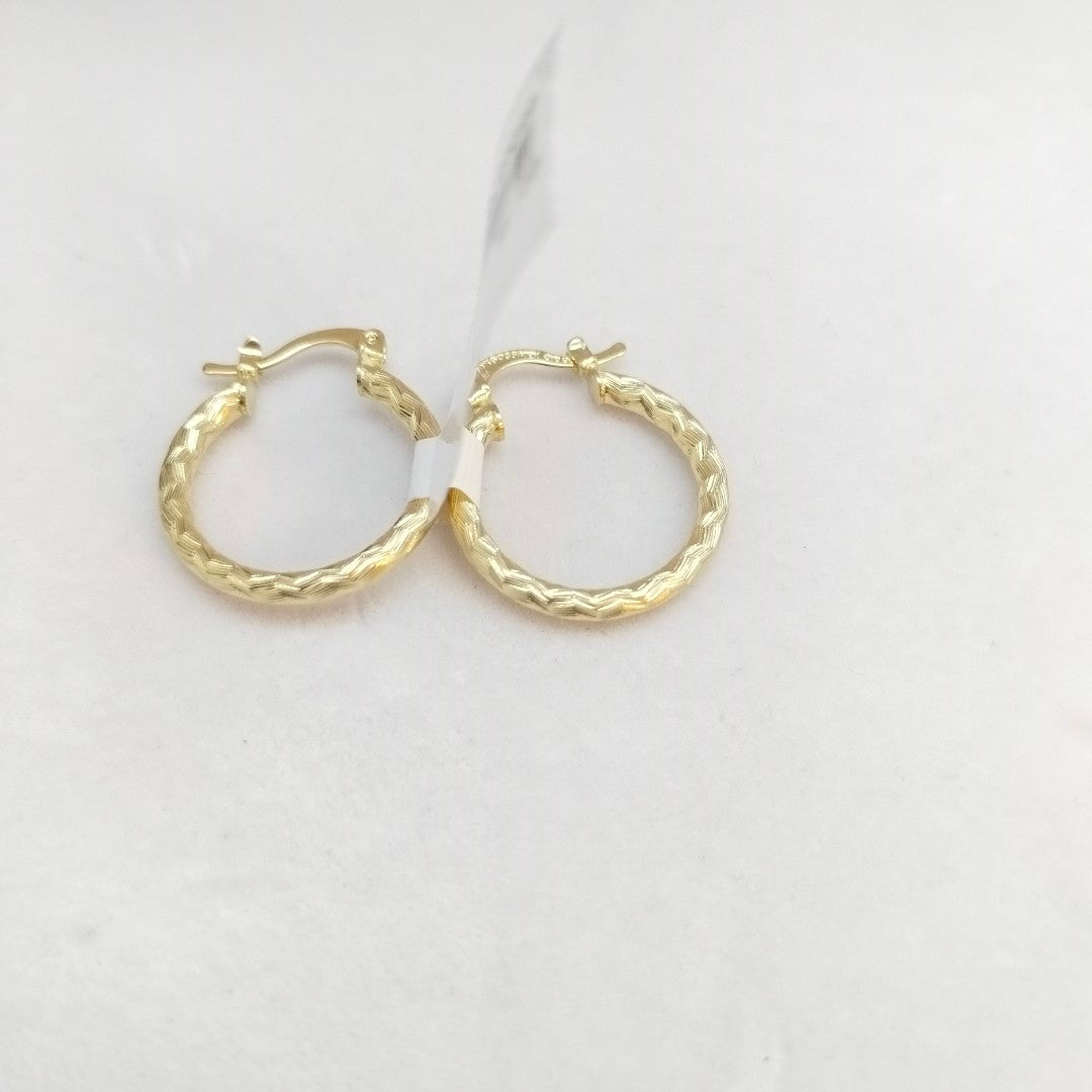 ARETES ARRACADAS LABRADAS 14K 2.1 GR (NUEVO)