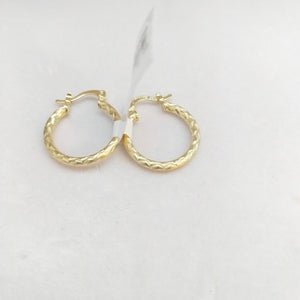 ARETES ARRACADAS LABRADAS 14K 2.1 GR (NUEVO)