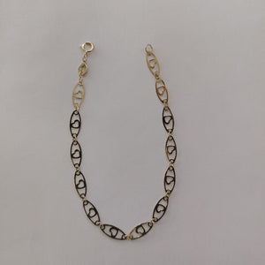 PULSERA TEJIDO ESPECIAL CON CORAZON 14K 18 CM 1.4 GR (NUEVO)