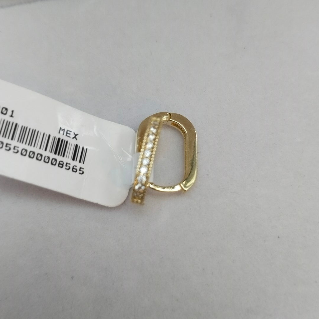 ARETES HUGGIES OVALADA C CIRCONIAS 14K 2.3 GR (NUEVO)
