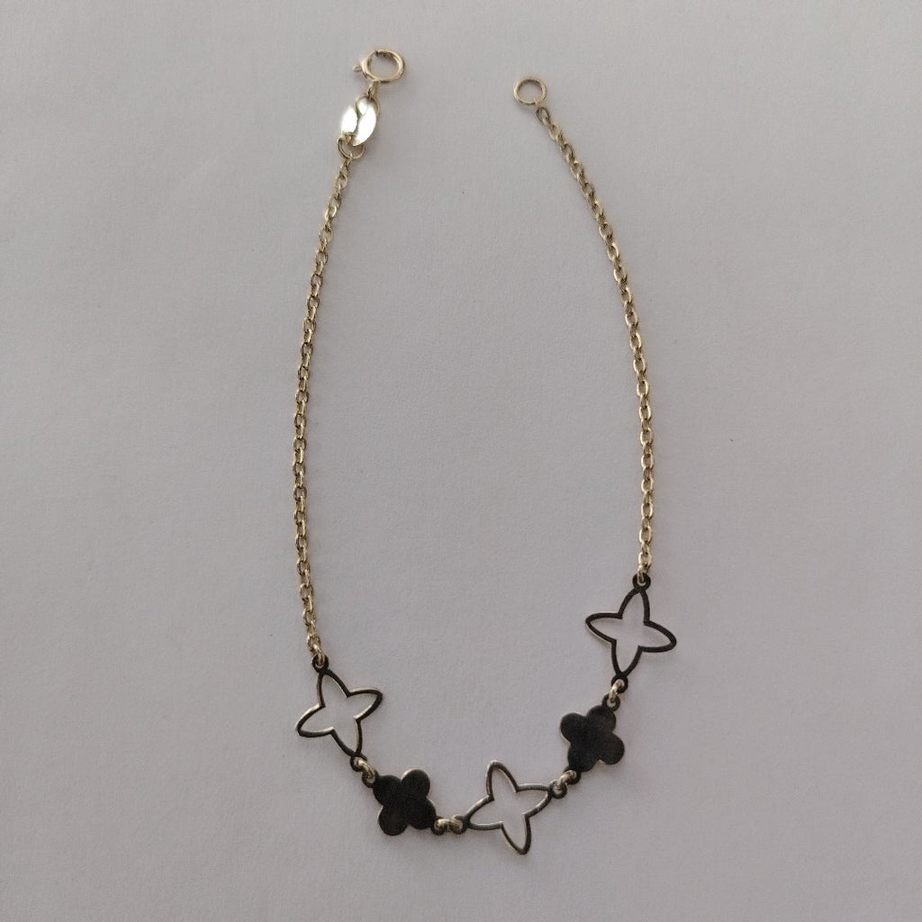 PULSERA TEJIDO ESP CON TREBOL 14K 18 CM 1.6 GR (NUEVO)