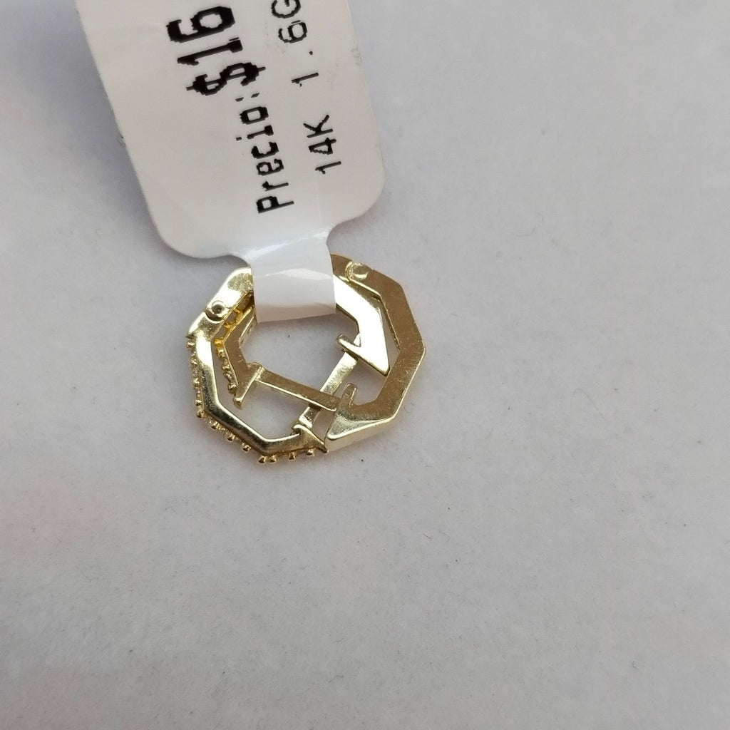 ARETES HUGGIES C CIRCONIAS 14K 1.6 GR (NUEVO)