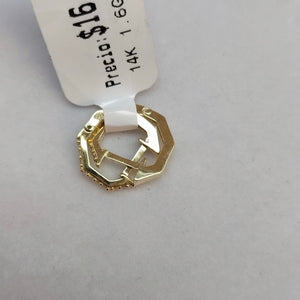 ARETES HUGGIES C CIRCONIAS 14K 1.6 GR (NUEVO)