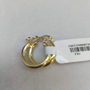 ARETES TEJIDO ARRACADAS LISAS 14K 1.6 GR (NUEVO)
