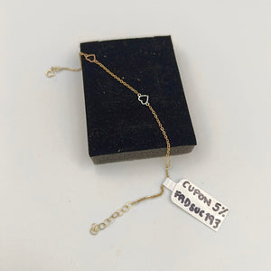 PULSERA ESPECIAL CON CORAZONES 10K 18 CM 1.3 GR (NUEVO)