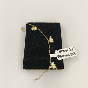 PULSERA ESPECIAL CON DIJES ELEFANTES 10K 18 CM 2.1 GR (NUEVO)