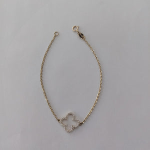 PULSERA TEJIDO ESPECIAL C CIRCONIAS 14K 18 CM 1.8 GR (NUEVO)