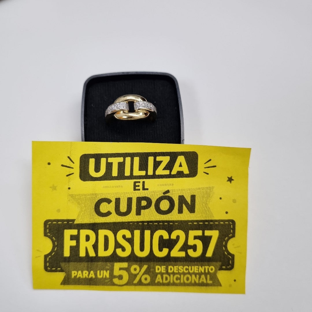 ANILLO ANILLITO C CIRCONIAS 10K 7.5 TALLA 2.4 GR (NUEVO)