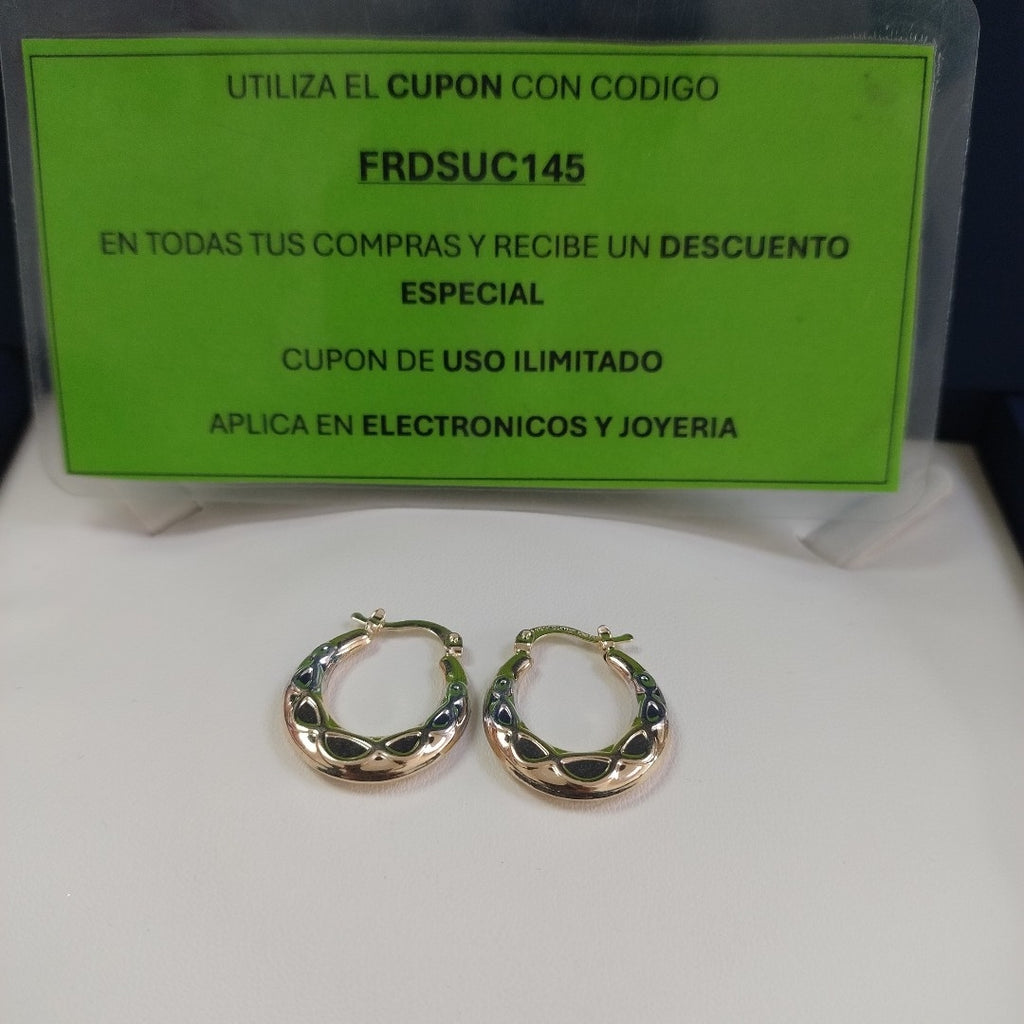 ARETES ARRACADAS COMBINADAS CON INFINITO 14K 2.3 GR (NUEVO)