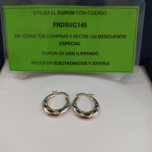 ARETES ARRACADAS COMBINADAS CON INFINITO 14K 2.3 GR (NUEVO)