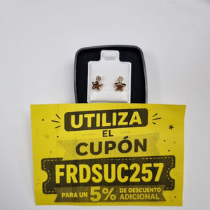 BROQUELES BROQUEL FIG ESTRELLA C CIRCONIA 14K 0.2603 GR (NUEVO)