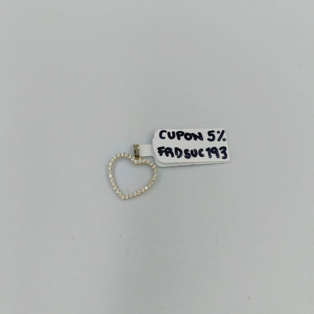 DIJE CORAZON CON CIRCONIAS 10K 1.2 GR (NUEVO)