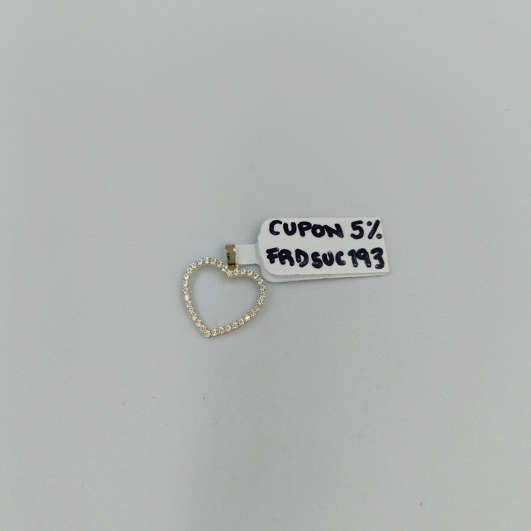 DIJE CORAZON CON CIRCONIAS 10K 1.2 GR (NUEVO)