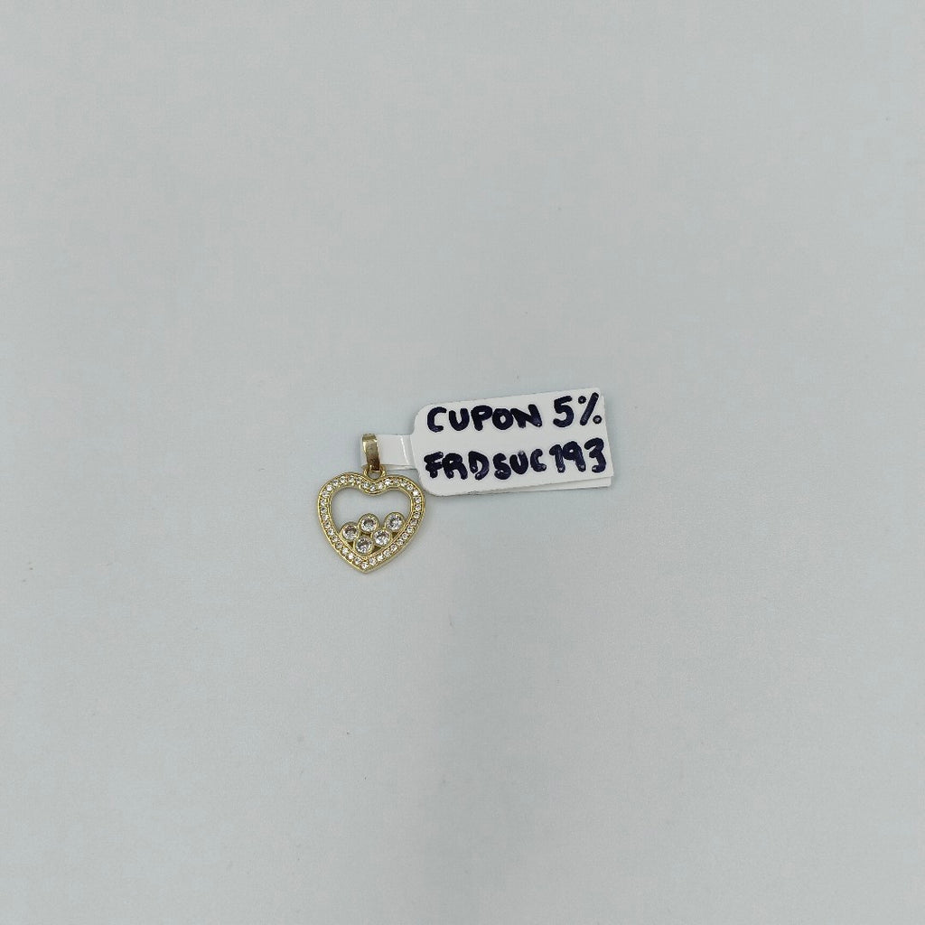 DIJE CORAZON CON CIRCONIAS 14K 1.7 GR (NUEVO)