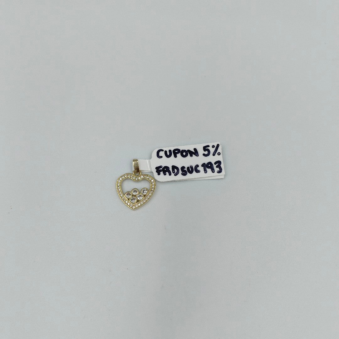 DIJE CORAZON CON CIRCONIAS 14K 1.7 GR (NUEVO)