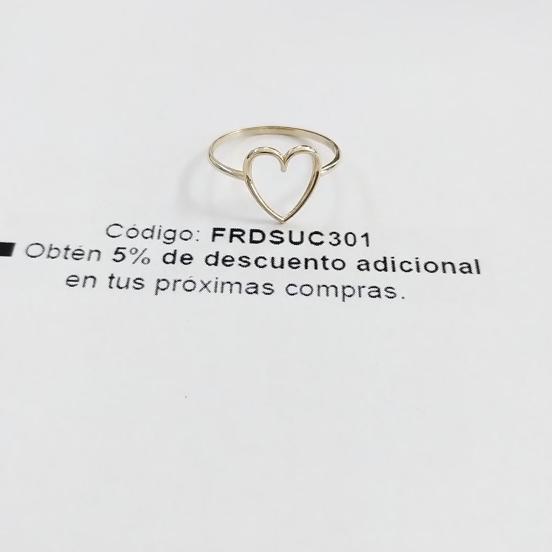 ANILLOS ANILLITO FIG CORAZON 10K TALLA 8 0.9 GR (NUEVO)