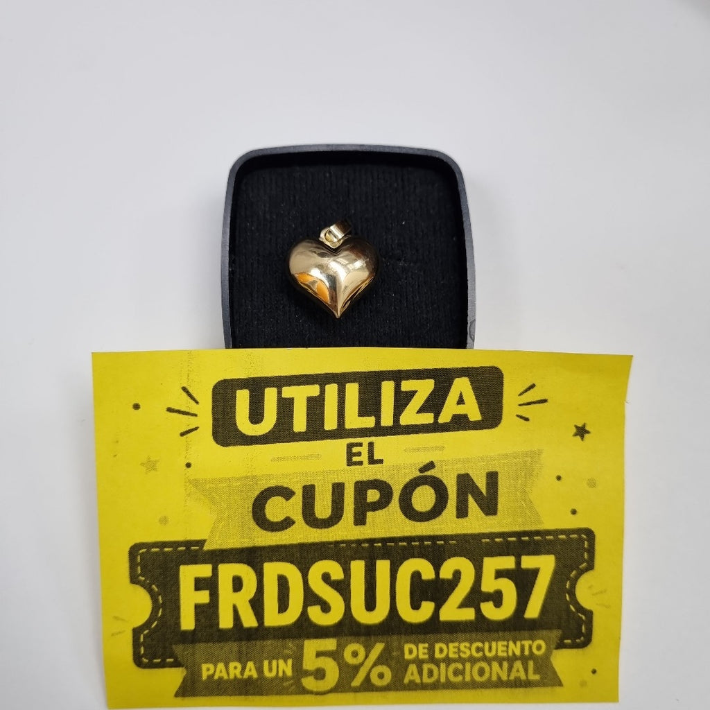 DIJE TEJIDO CORAZON LISO 14K 1.4 GR (NUEVO)