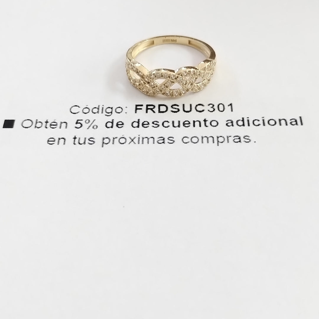 ANILLOS C CIRCONIAS 14K TALLA 8 2.6 GR (NUEVO)
