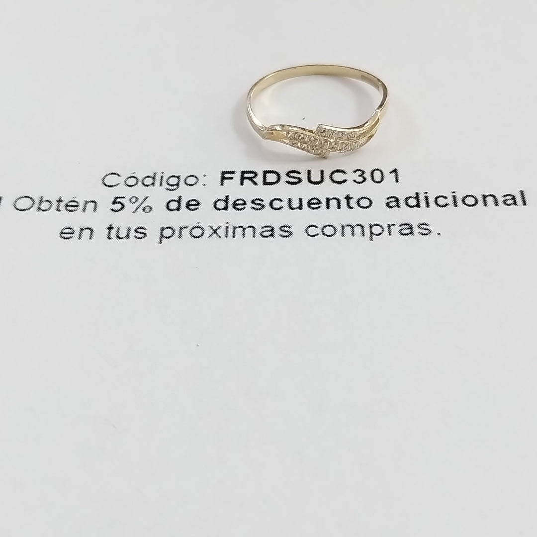 ANILLOS CON CIRCONIAS 14K TALLA 7 0.9 GR (NUEVO)