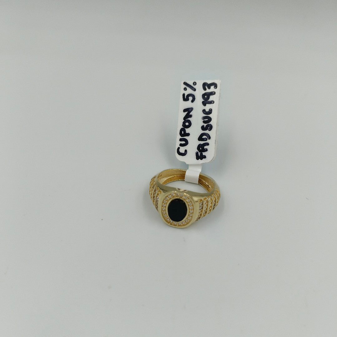 ANILLOS C ONIX Y CIRCONIAS 14K TALLA 9 4.4 GR (NUEVO)
