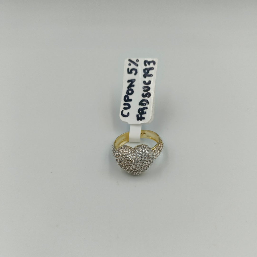 ANILLO ANILLITO CORAZON C CIRCONIAS 14K 8 TALLA 4.9 GR (NUEVO)