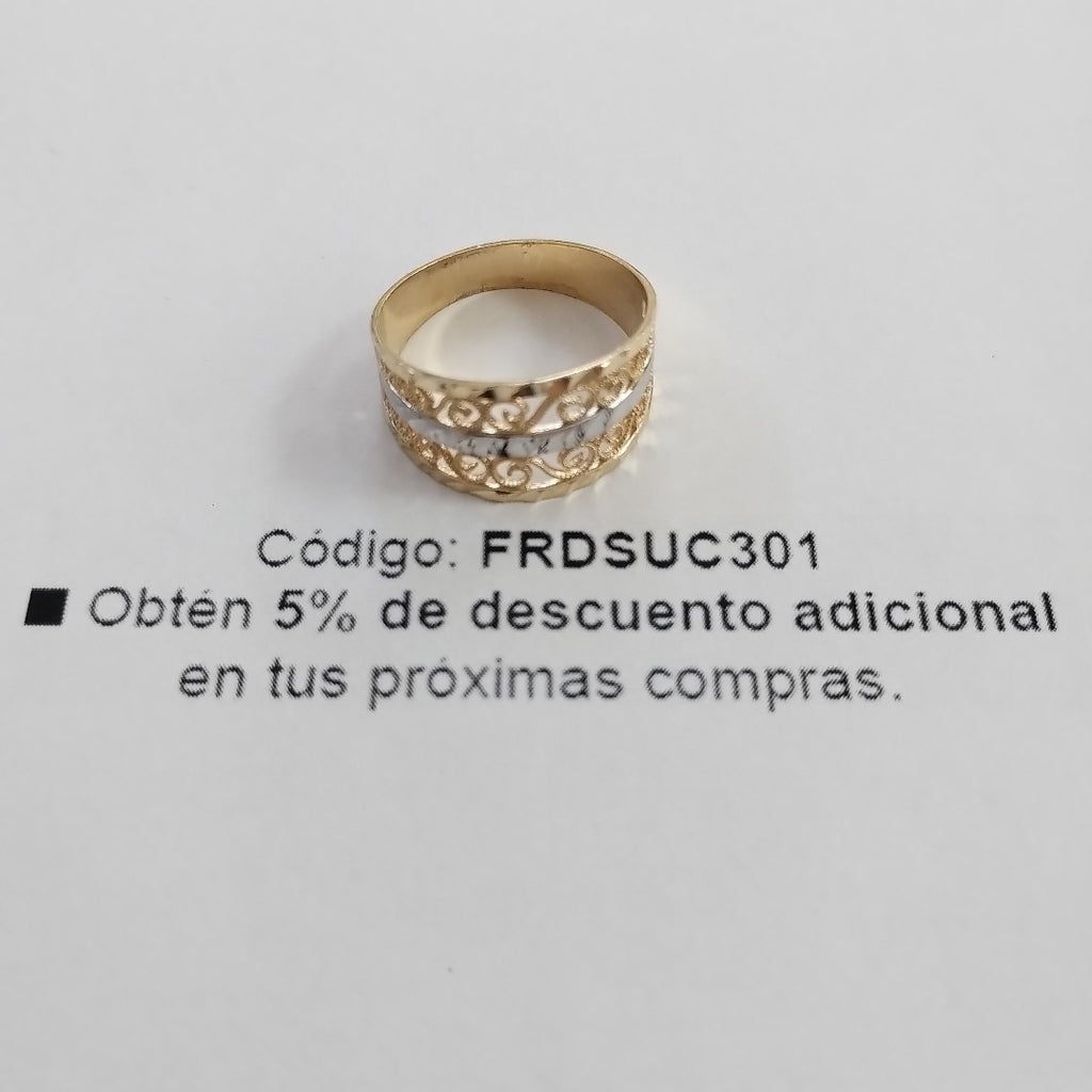 ANILLOS TIPO FILIGRANA COMBINADO 14K TALLA 8 2.7 GR (NUEVO)