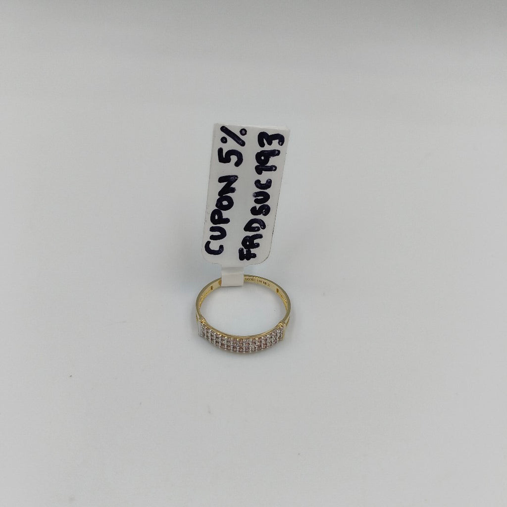 ANILLO ANILLITO C CIRCONIAS 14K 9 TALLA 1.5 GR (NUEVO)