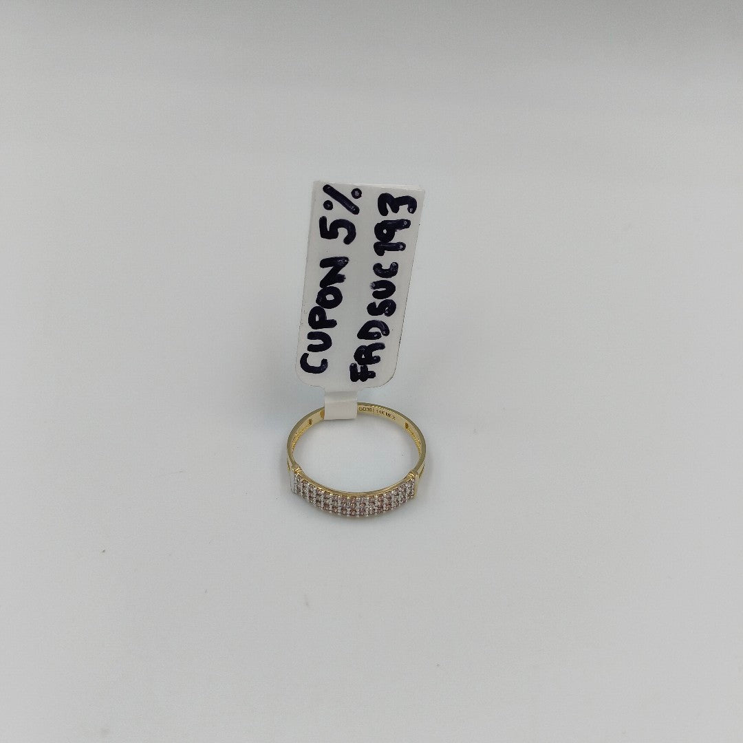 ANILLO ANILLITO C CIRCONIAS 14K 9 TALLA 1.5 GR (NUEVO)