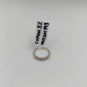 ANILLO ANILLITO C CIRCONIAS 14K 9 TALLA 1.5 GR (NUEVO)