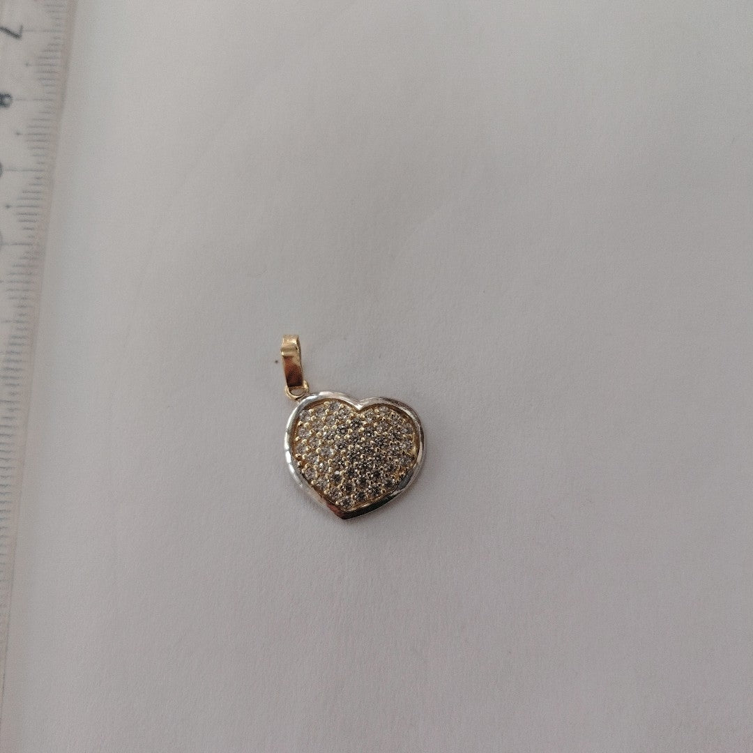 DIJE CORAZON CON CIRCONIAS 14K 1.8 GR (NUEVO)