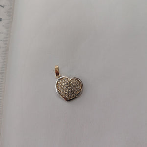 DIJE CORAZON CON CIRCONIAS 14K 1.8 GR (NUEVO)