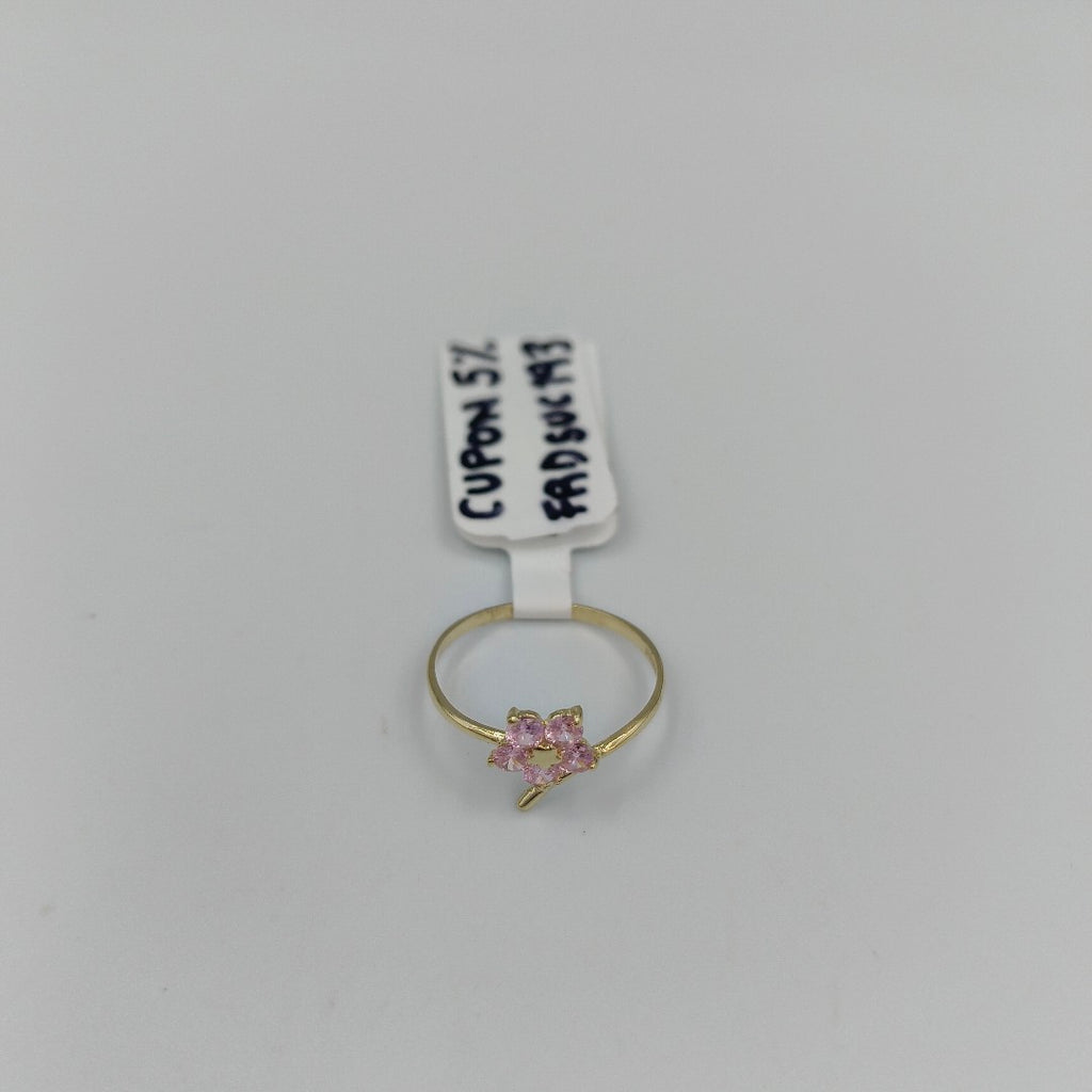 ANILLOS FIG FLOR PIEDRAS COL 14K TALLA 7 0.9 GR (NUEVO)
