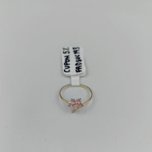 ANILLOS FIG FLOR PIEDRAS COL 14K TALLA 7 0.9 GR (NUEVO)