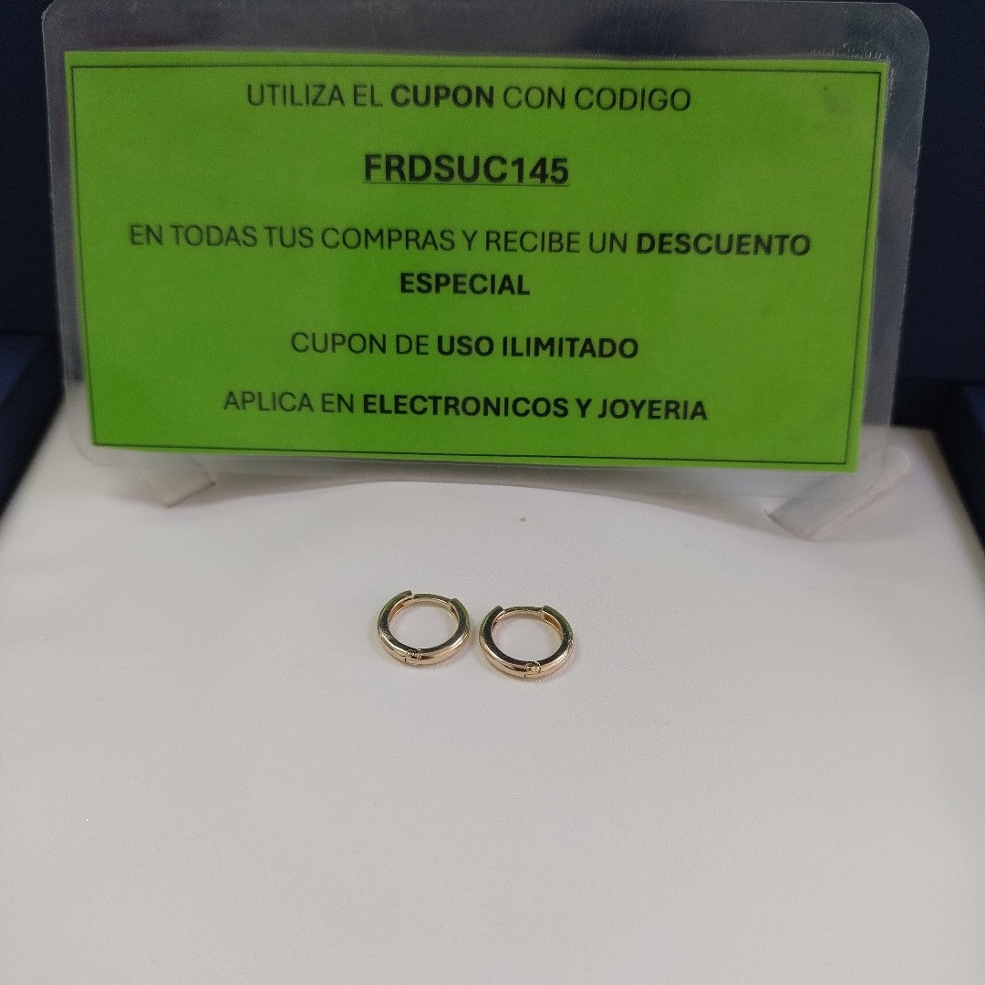 ARETES ARRACADAS LISAS 10K 1.2 GR (NUEVO)