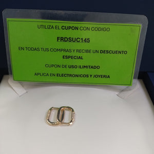 ARETES HUGGIES OVALADA C CIRCONIAS 14K 2.4 GR (NUEVO)