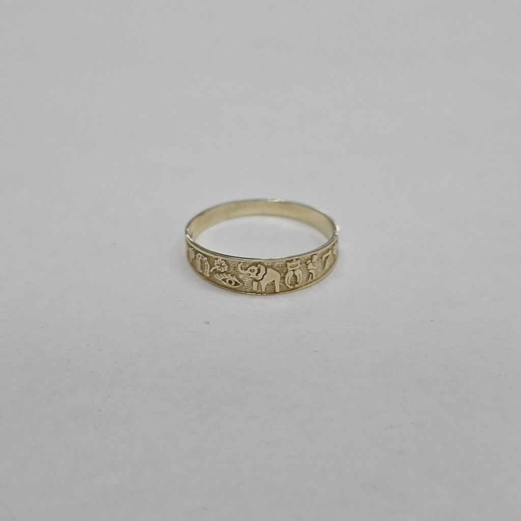 ANILLOS ARGOLLA DE LA SUERTE 10K TALLA 8 1.2 GR (NUEVO)