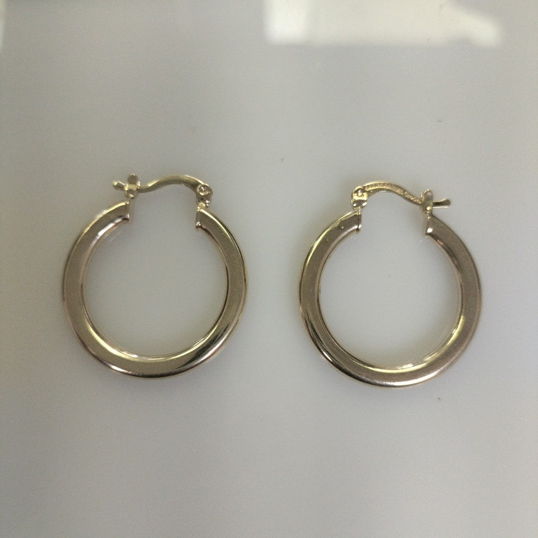 ARETES TEJIDO ARRACADA LISA 14K 2.1 GR (NUEVO)