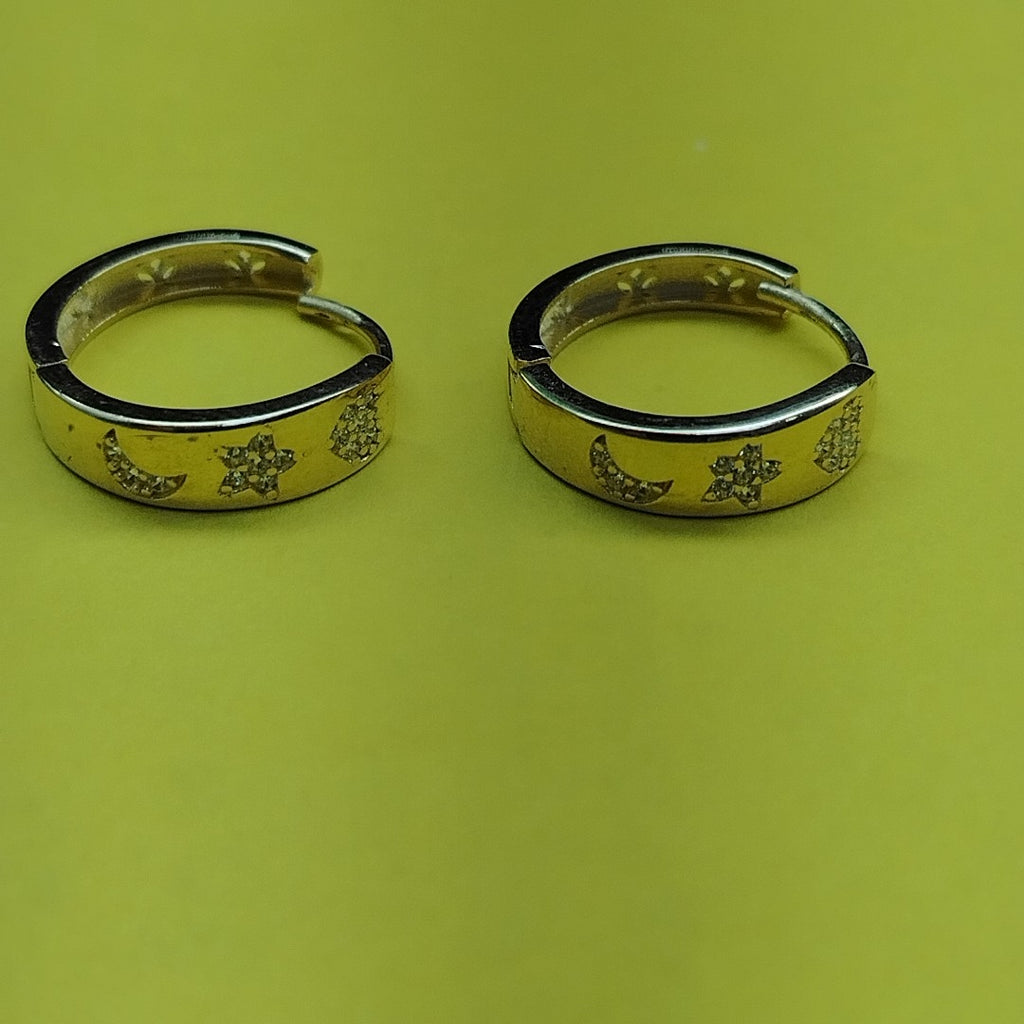 ARETES TEJIDO HUGGIES CON CIRCONIAS 14K 2.9 GR (NUEVO)