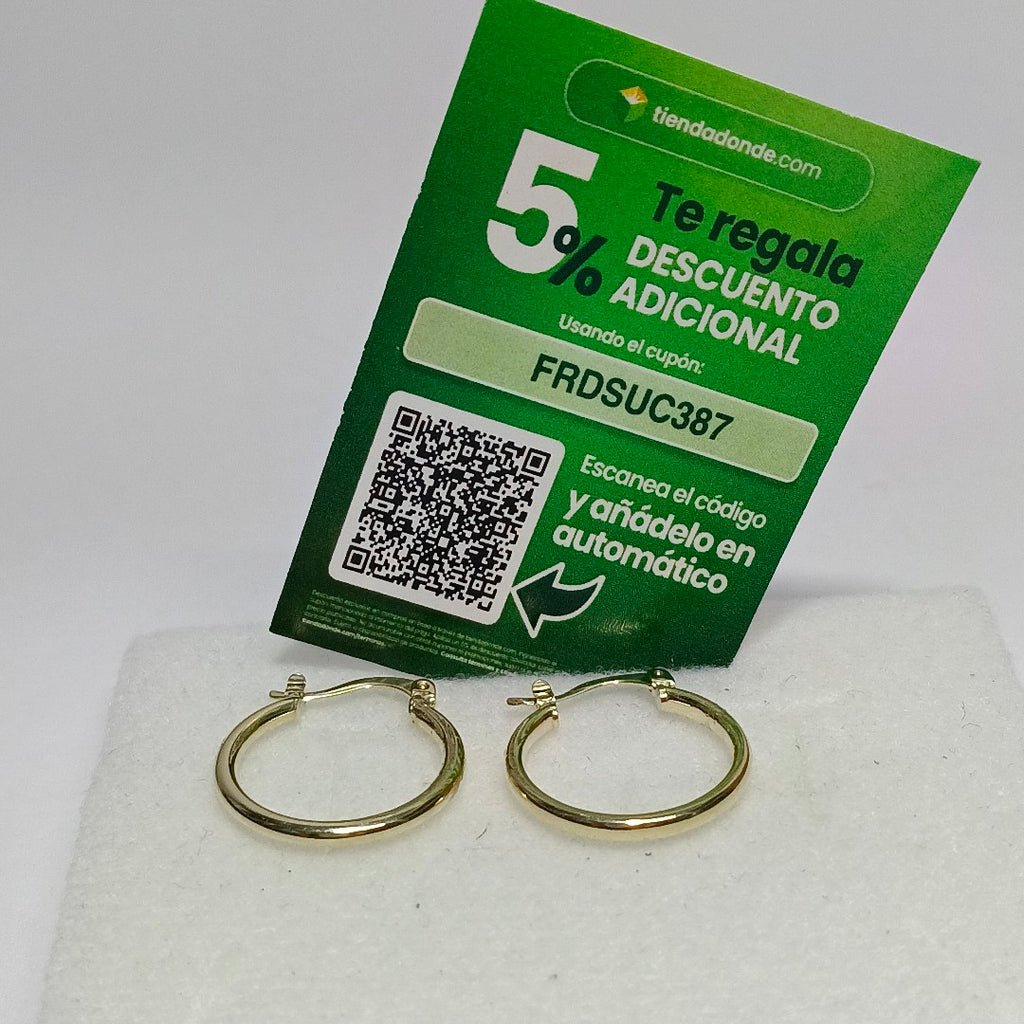 ARETES TEJIDO ARRACADAS LISAS 14K 1.1 GR (NUEVO)