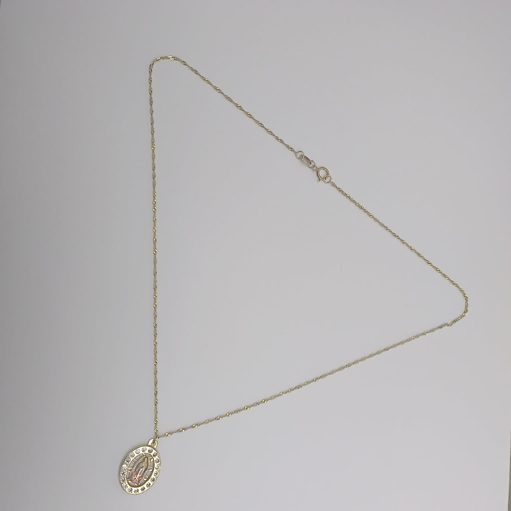 CADENA, MEDALLA RELIGIOSA ORO 10 K 2.1 GRMS (SEMINUEVO)