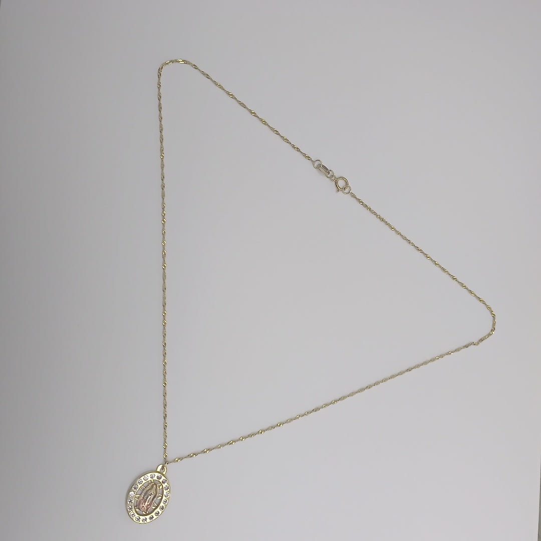 CADENA, MEDALLA RELIGIOSA ORO 10 K 2.1 GRMS (SEMINUEVO)