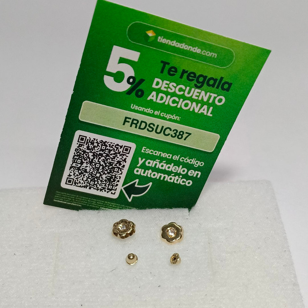 BROQUELES BROQUEL FIG FLOR C CIRCONIA 14K 0.2581 GR (NUEVO)