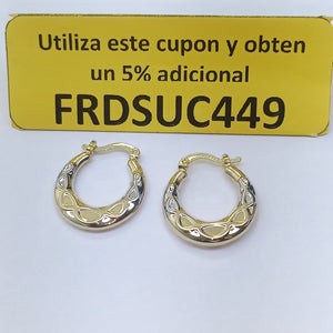 ARETES ARRACADAS COMBINADAS CON INFINITO 14K 2.2 GR (NUEVO)
