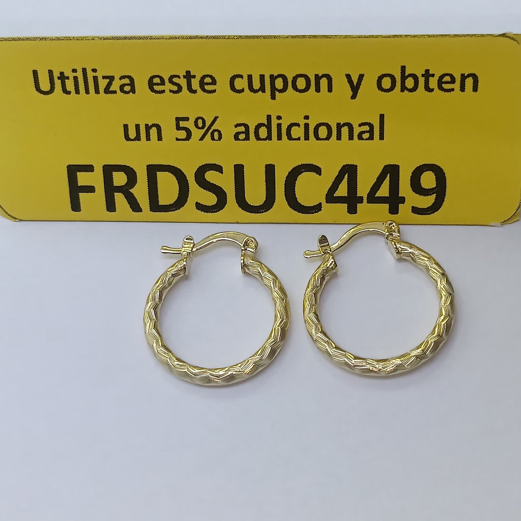 ARETES ARRACADAS LABRADAS 14K 2.2 GR (NUEVO)