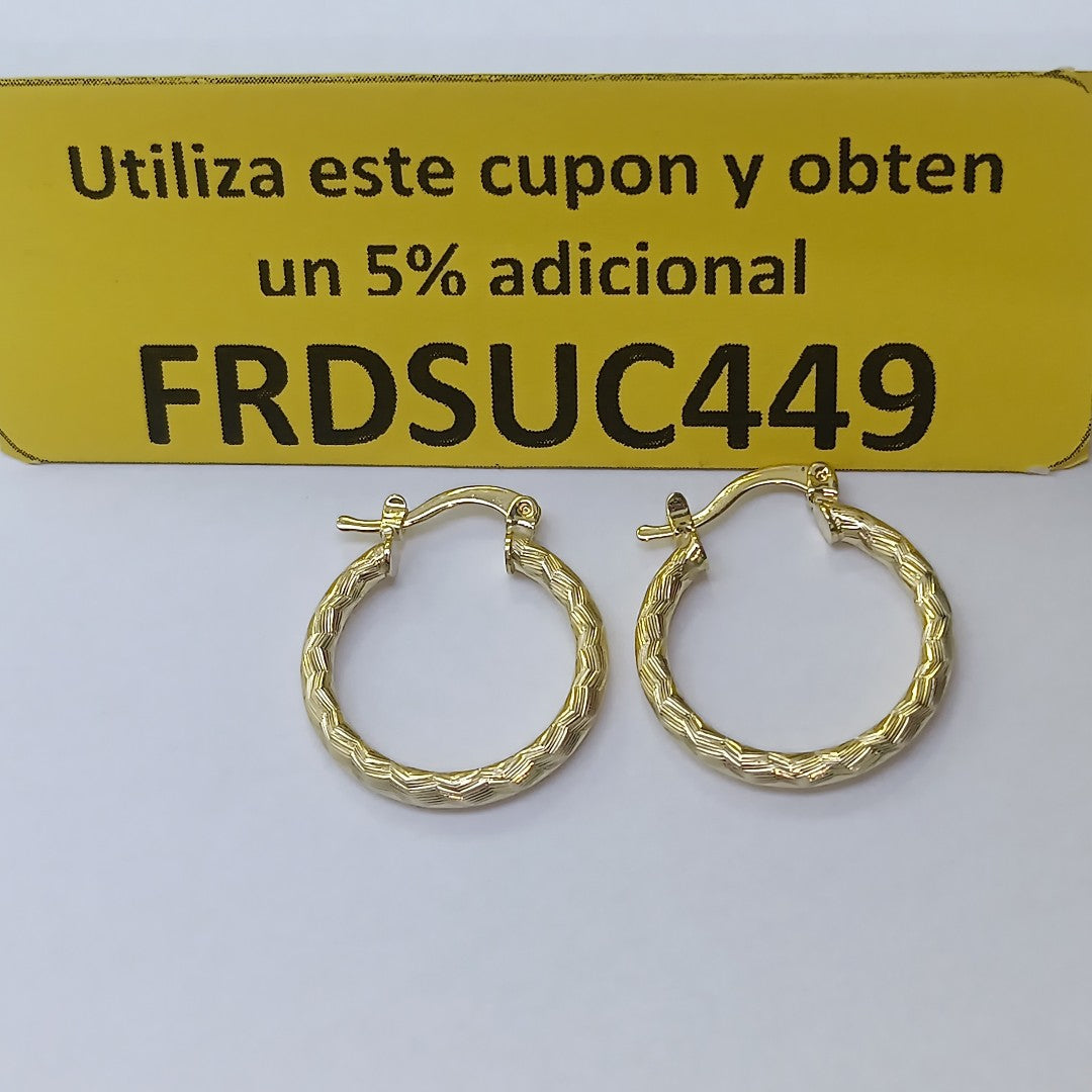 ARETES ARRACADAS LABRADAS 14K 2.2 GR (NUEVO)